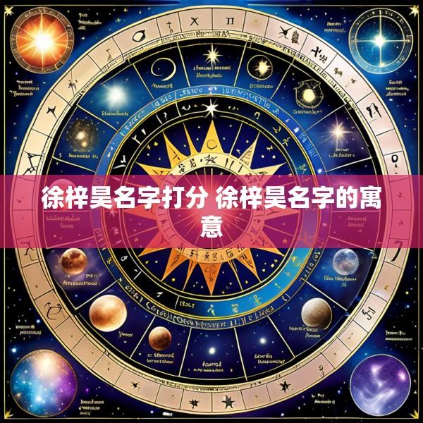 徐梓昊名字打分 徐梓昊名字的寓意