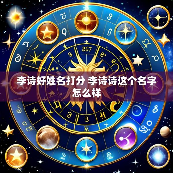 李诗好姓名打分 李诗诗这个名字怎么样