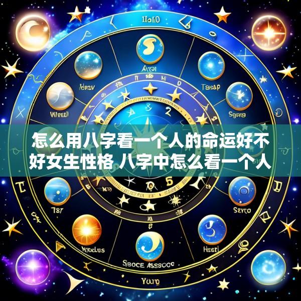 怎么用八字看一个人的命运好不好女生性格 八字中怎么看一个人的命好不好