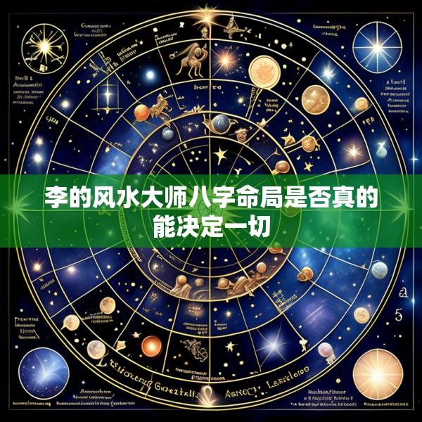 李的风水大师八字命局是否真的能决定一切