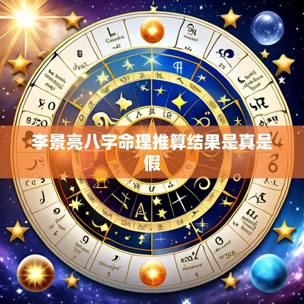 李景亮八字命理推算结果是真是假