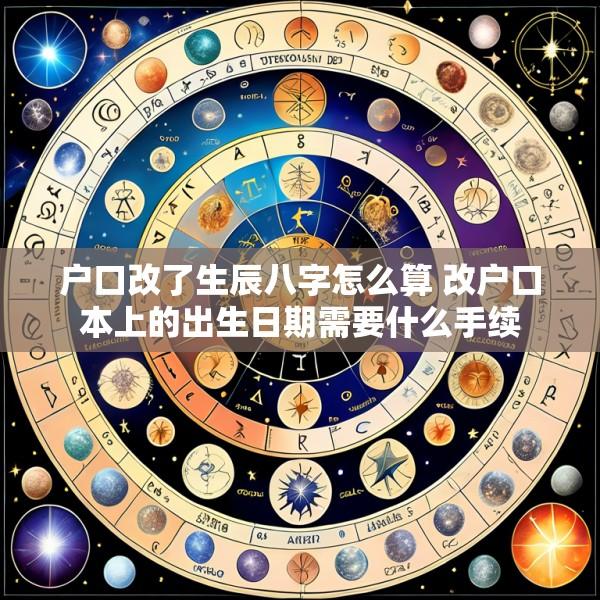 户口改了生辰八字怎么算 改户口本上的出生日期需要什么手续