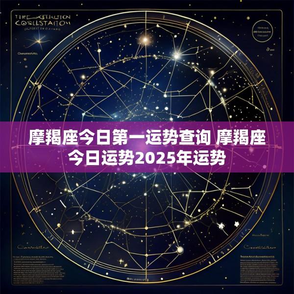 摩羯座今日第一运势查询 摩羯座今日运势2025年运势