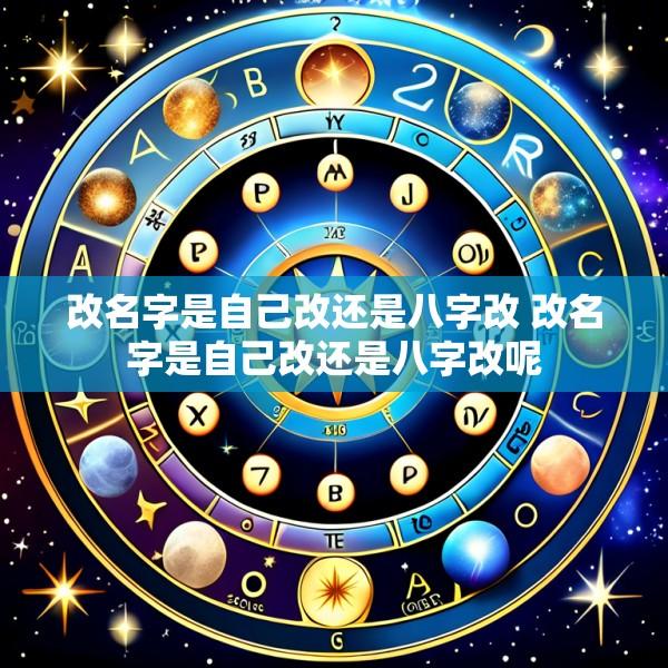 改名字是自己改还是八字改 改名字是自己改还是八字改呢