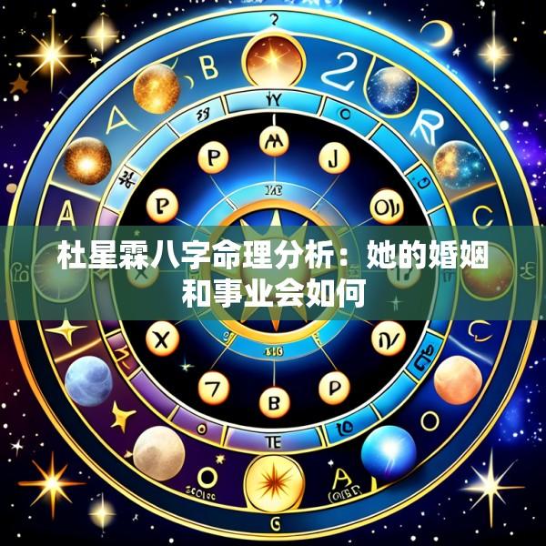 杜星霖八字命理分析：她的婚姻和事业会如何