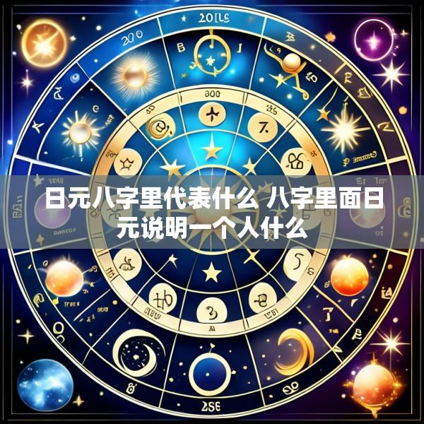 日元八字里代表什么 八字里面日元说明一个人什么