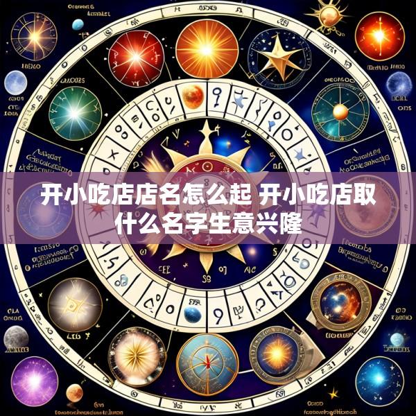 开小吃店店名怎么起 开小吃店取什么名字生意兴隆