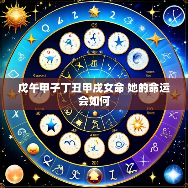 戊午甲子丁丑甲戌女命 她的命运会如何