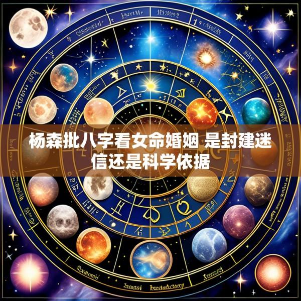 杨森批八字看女命婚姻 是封建迷信还是科学依据
