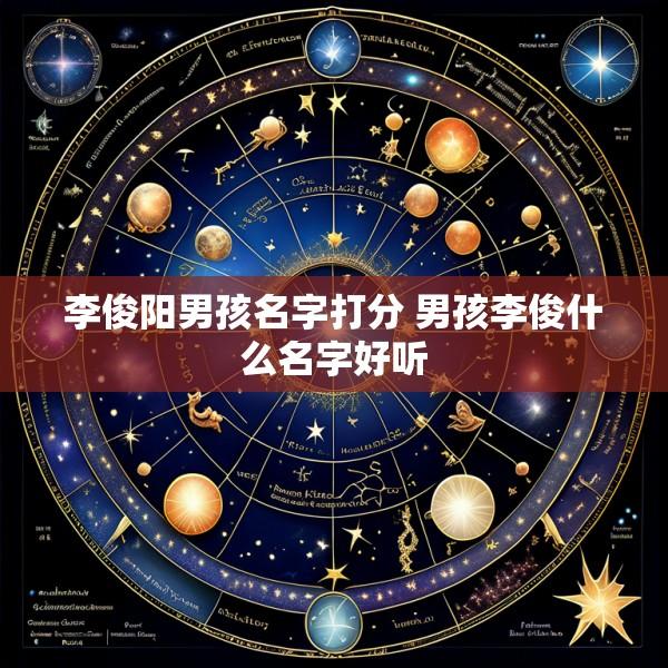 李俊阳男孩名字打分 男孩李俊什么名字好听