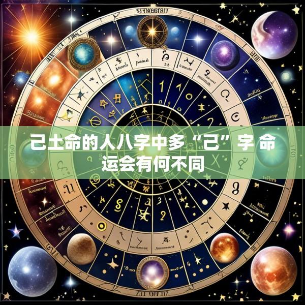 己土命的人八字中多“己”字 命运会有何不同