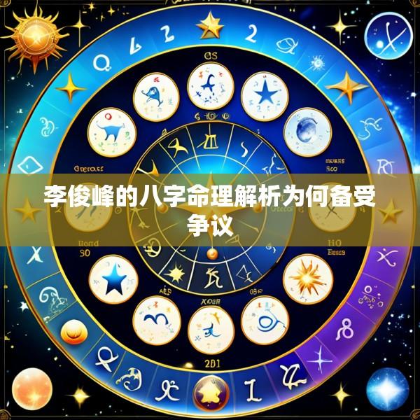李俊峰的八字命理解析为何备受争议