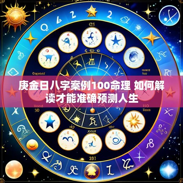 庚金日八字案例100命理 如何解读才能准确预测人生