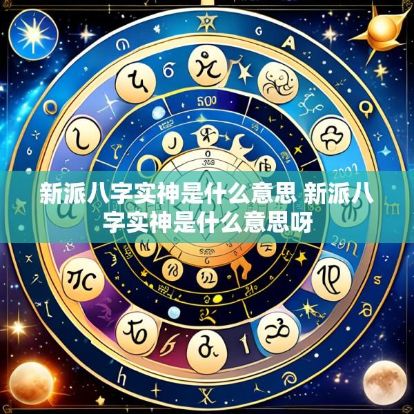 新派八字实神是什么意思 新派八字实神是什么意思呀
