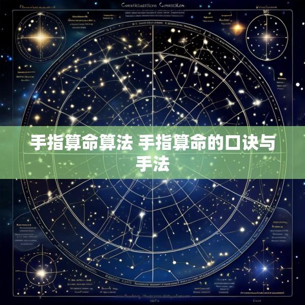 手指算命算法 手指算命的口诀与手法