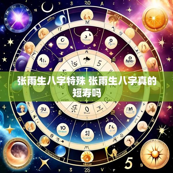张雨生八字特殊 张雨生八字真的短寿吗