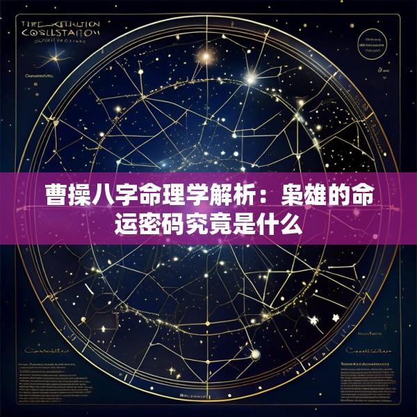 曹操八字命理学解析：枭雄的命运密码究竟是什么