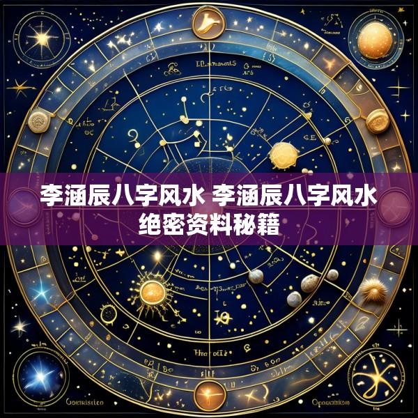 李涵辰八字风水 李涵辰八字风水绝密资料秘籍