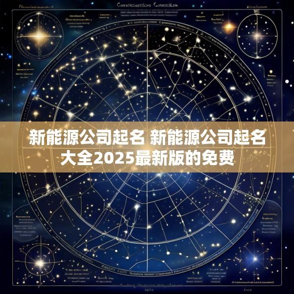 新能源公司起名 新能源公司起名大全2025最新版的免费