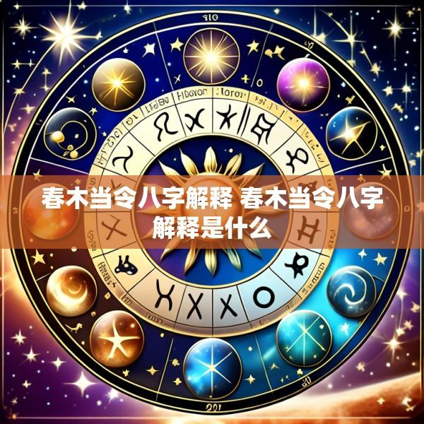 春木当令八字解释 春木当令八字解释是什么