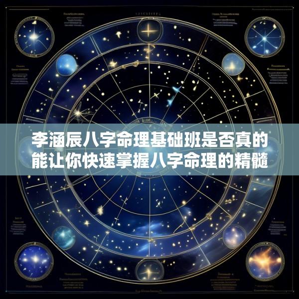 李涵辰八字命理基础班是否真的能让你快速掌握八字命理的精髓
