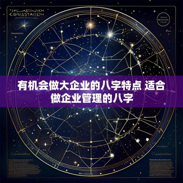 有机会做大企业的八字特点 适合做企业管理的八字