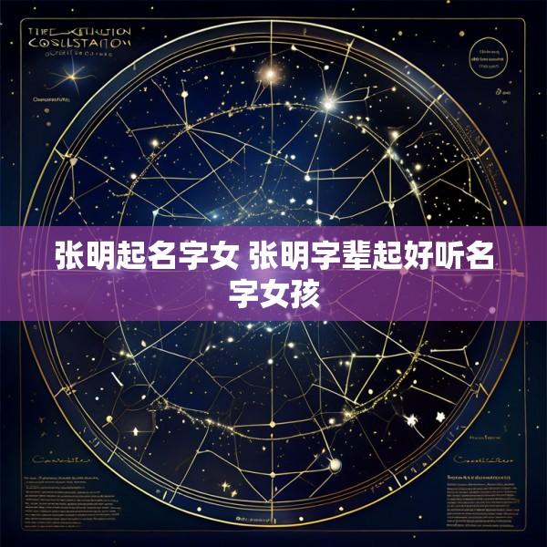 张明起名字女 张明字辈起好听名字女孩