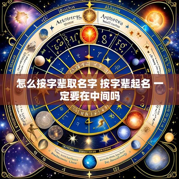 怎么按字辈取名字 按字辈起名 一定要在中间吗