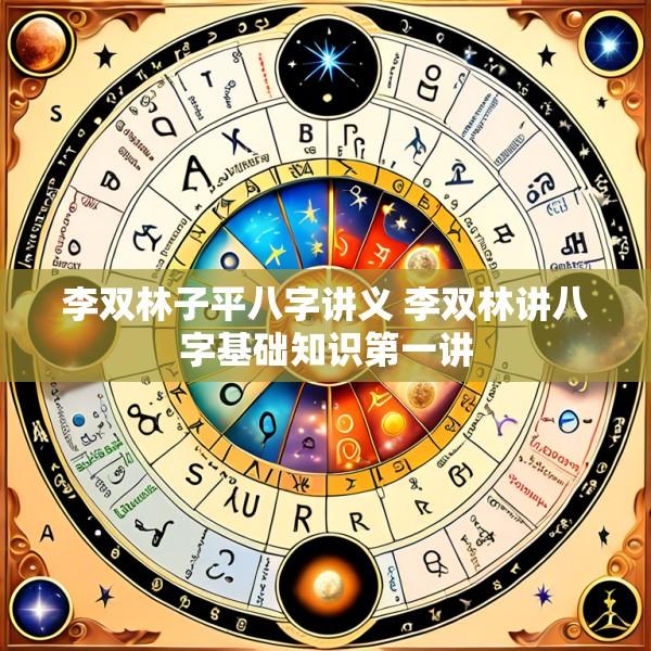 李双林子平八字讲义 李双林讲八字基础知识第一讲