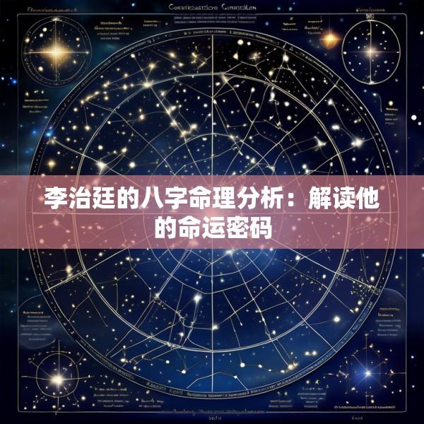 李治廷的八字命理分析：解读他的命运密码