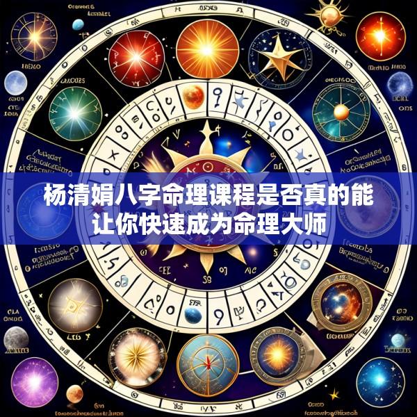杨清娟八字命理课程是否真的能让你快速成为命理大师