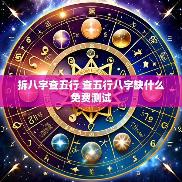 拆八字查五行 查五行八字缺什么免费测试
