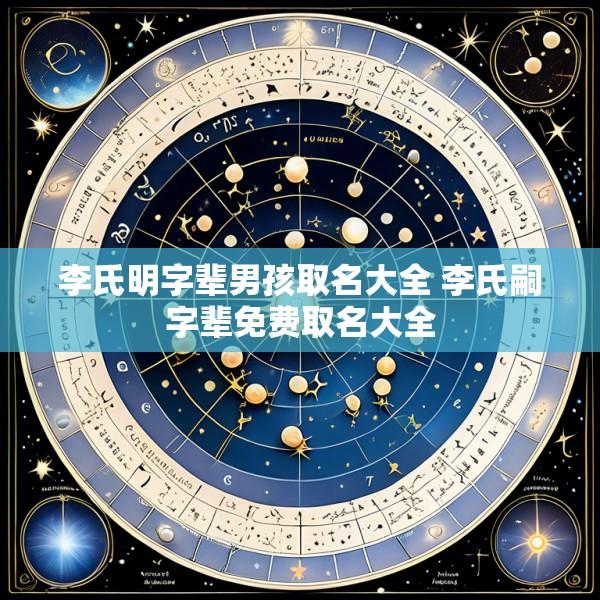 李氏明字辈男孩取名大全 李氏嗣字辈免费取名大全