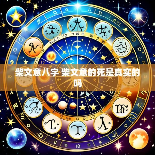 柴文意八字 柴文意的死是真实的吗