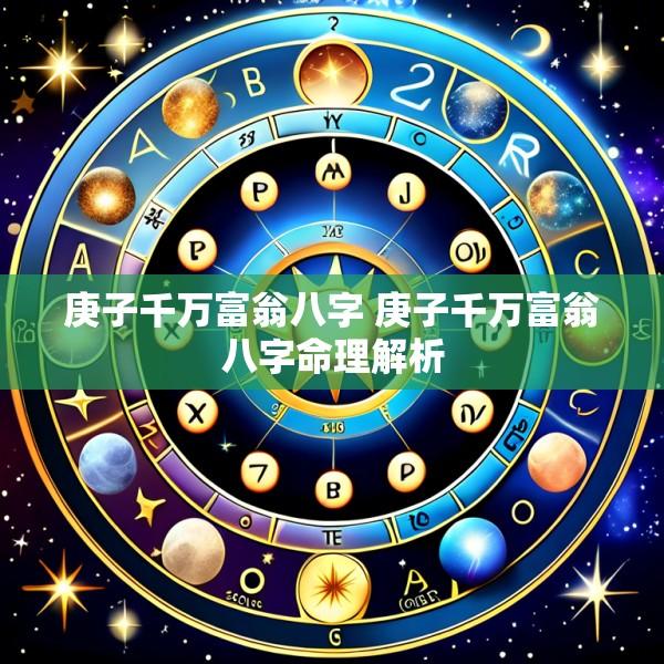 庚子千万富翁八字 庚子千万富翁八字命理解析