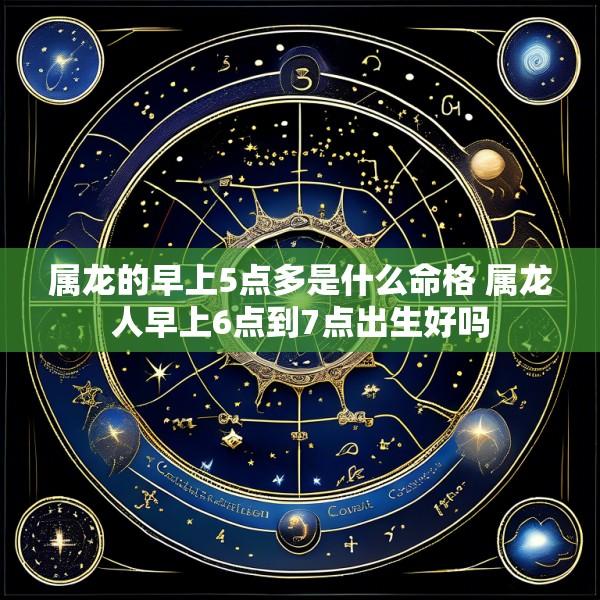 属龙的早上5点多是什么命格 属龙人早上6点到7点出生好吗