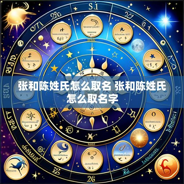 张和陈姓氏怎么取名 张和陈姓氏怎么取名字
