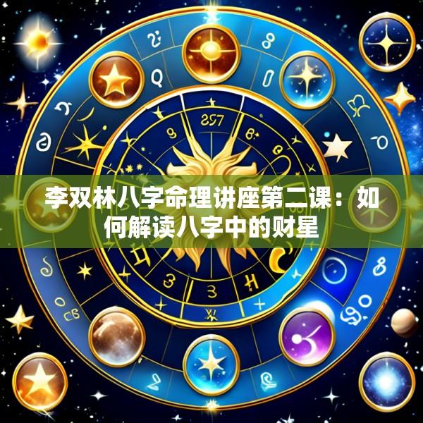 李双林八字命理讲座第二课：如何解读八字中的财星