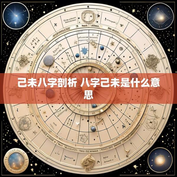 己未八字剖析 八字己未是什么意思