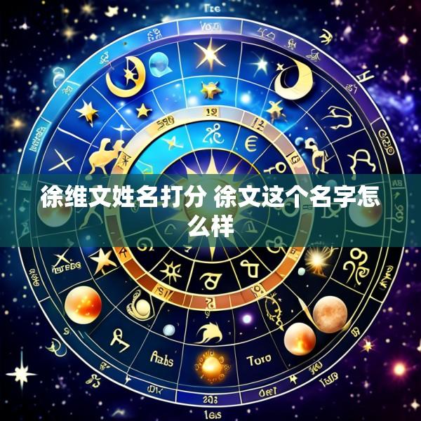 徐维文姓名打分 徐文这个名字怎么样