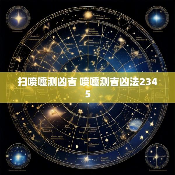 扫喷嚏测凶吉 喷嚏测吉凶法2345