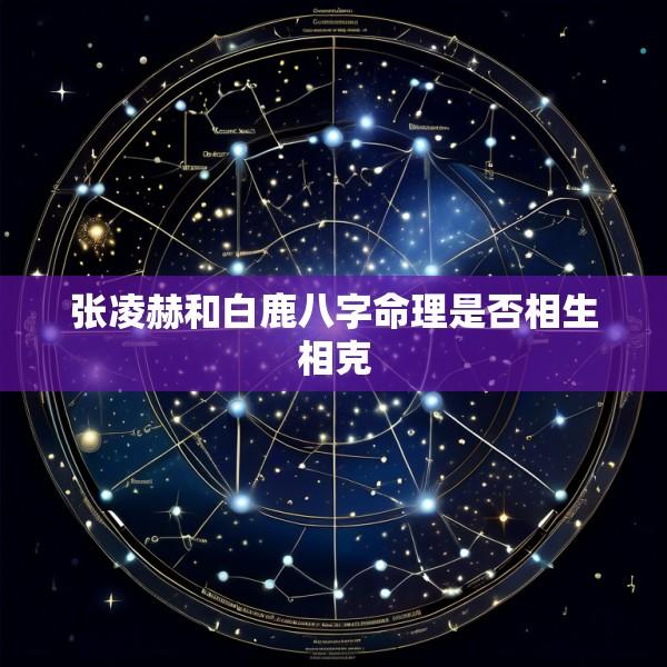 张凌赫和白鹿八字命理是否相生相克