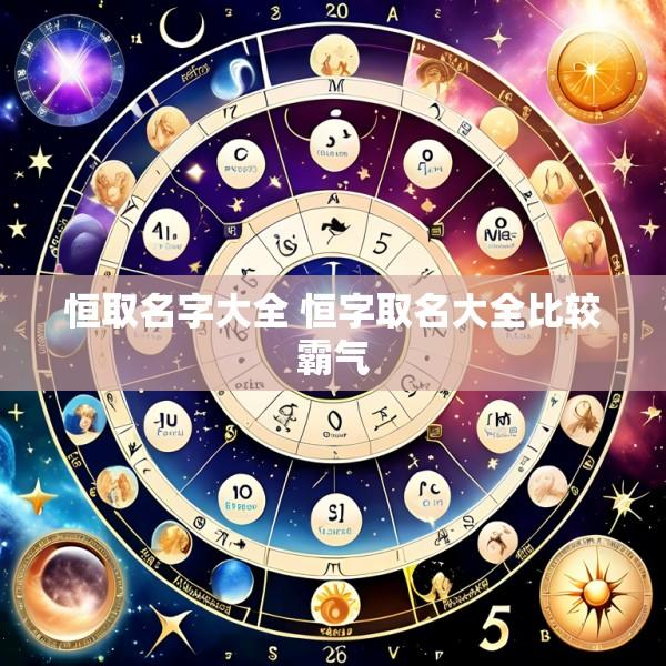 恒取名字大全 恒字取名大全比较霸气