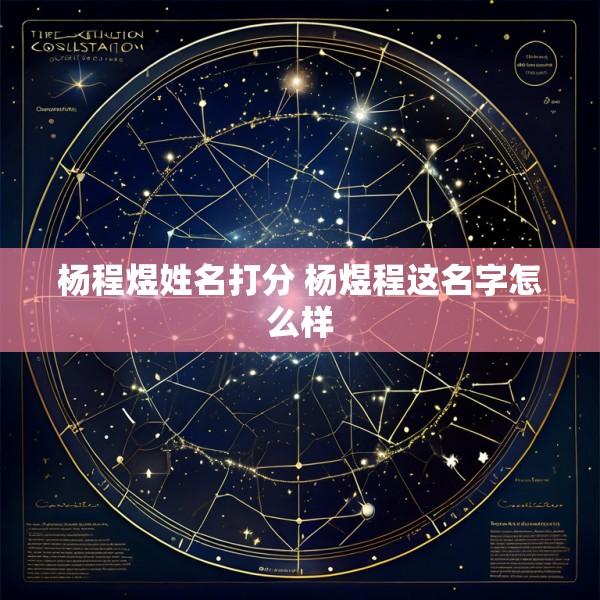 杨程煜姓名打分 杨煜程这名字怎么样