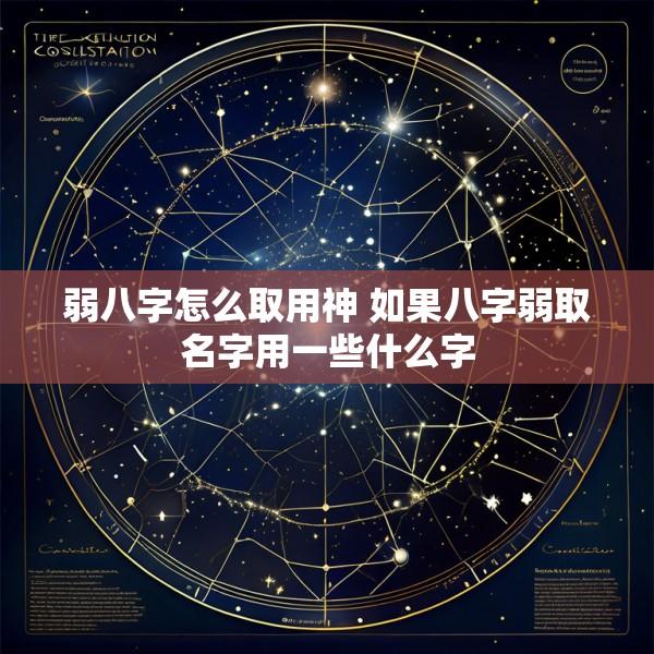 弱八字怎么取用神 如果八字弱取名字用一些什么字