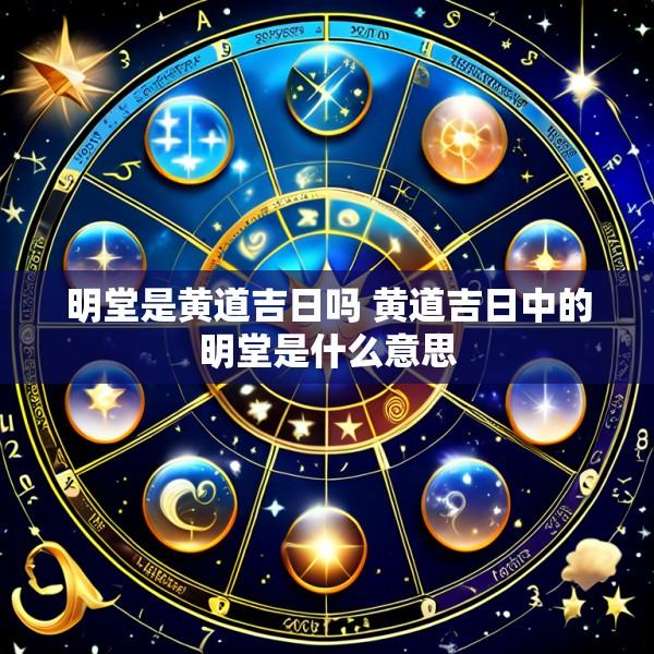 明堂是黄道吉日吗 黄道吉日中的明堂是什么意思