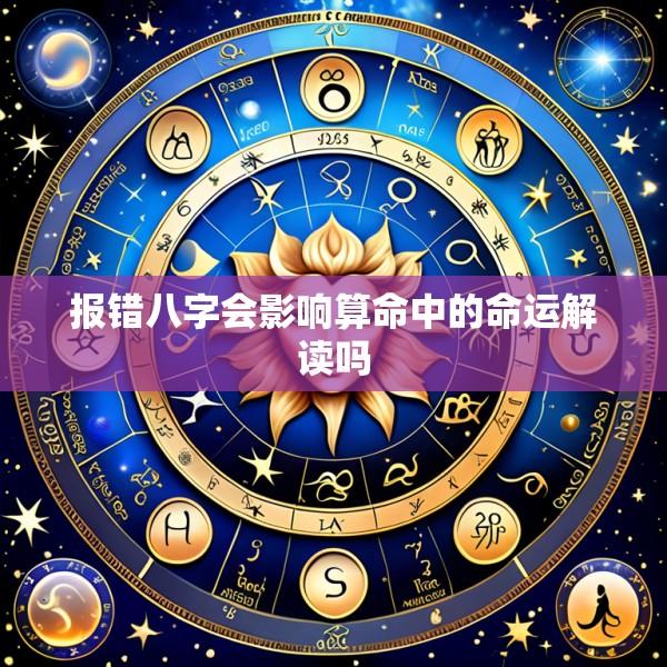 报错八字会影响算命中的命运解读吗
