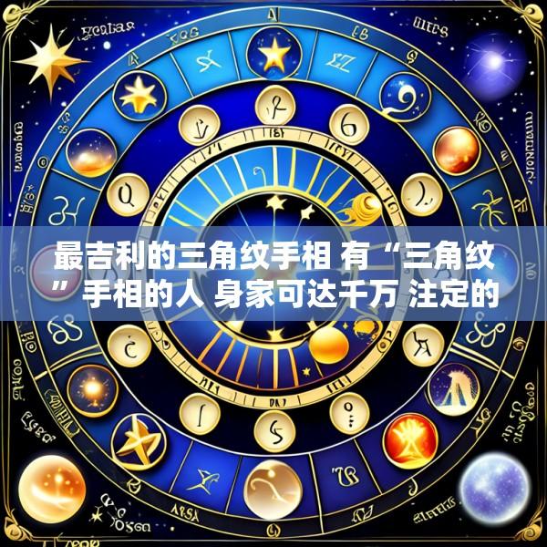 最吉利的三角纹手相 有“三角纹”手相的人 身家可达千万 注定的富贵命