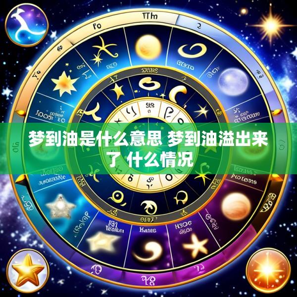 梦到油是什么意思 梦到油溢出来了 什么情况