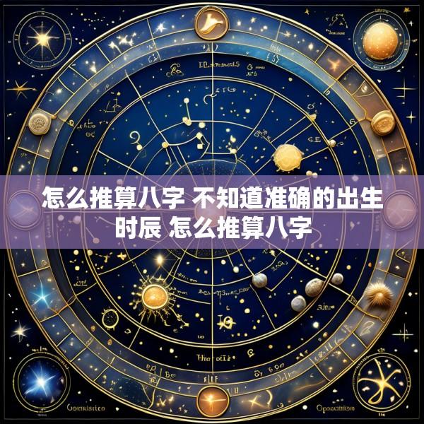 怎么推算八字 不知道准确的出生时辰 怎么推算八字